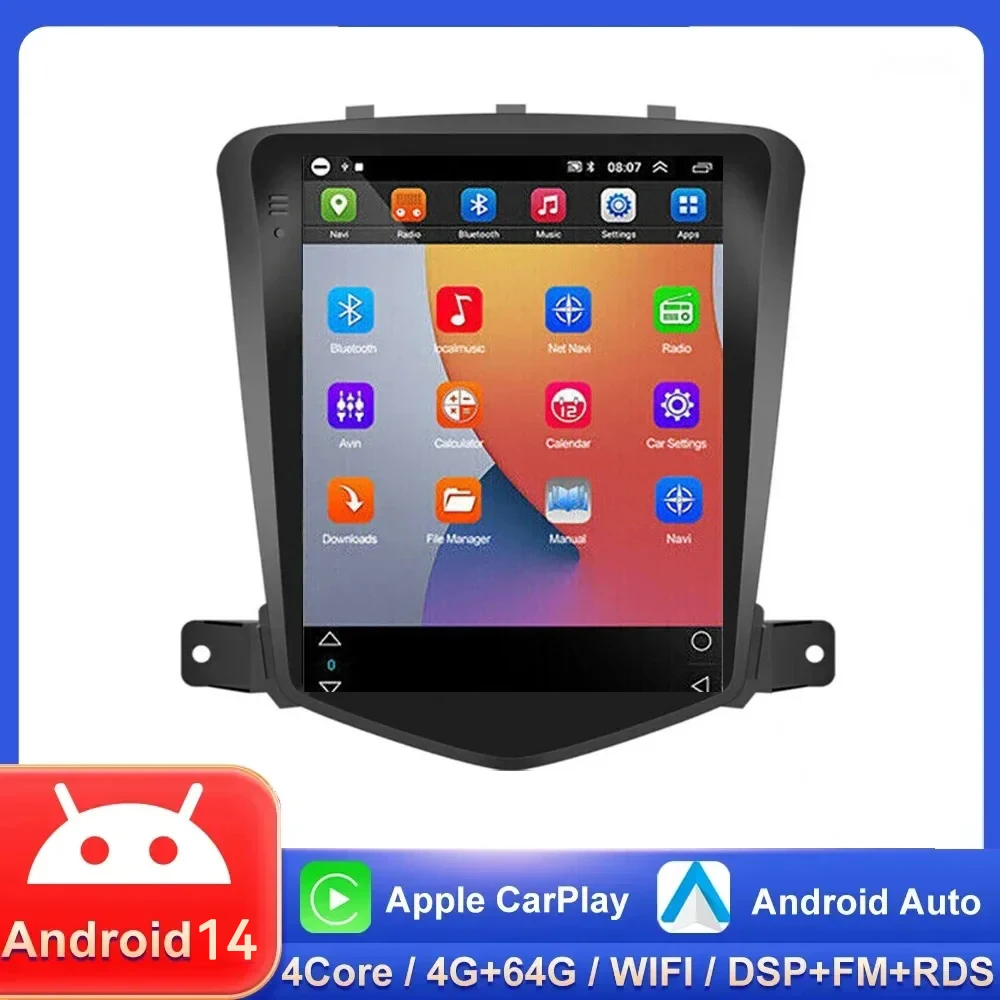 

Android 14 Car Multimedia Player For Chevrolet Cruze J300 2008 - 2014 2din Radio Video GPS CarPlay Auto 2 din For Tesla style