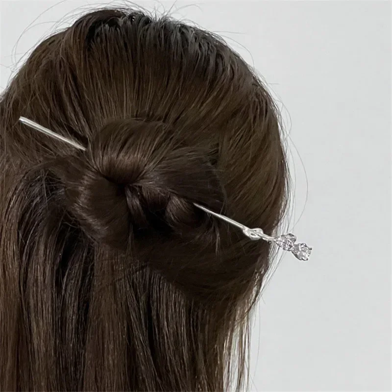 Plant Bell Orchid Flower Hairpin for Fashion Women Fine Jewelry Minimalist Accessories