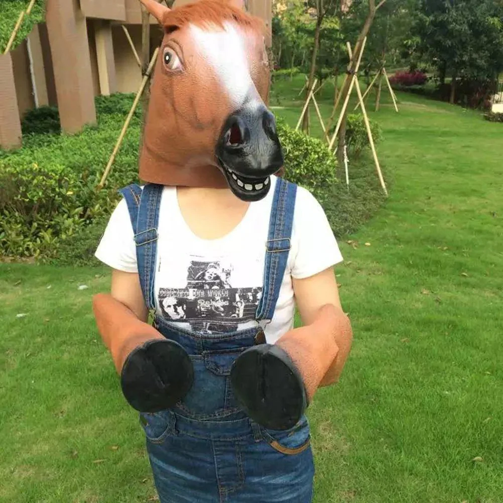 Gloves Halloween Costume Horse Hooves Cosplay Animal Latex Hoof Party Props Novelty Dress Masquerade Hand Cover Up horse hoof gloves