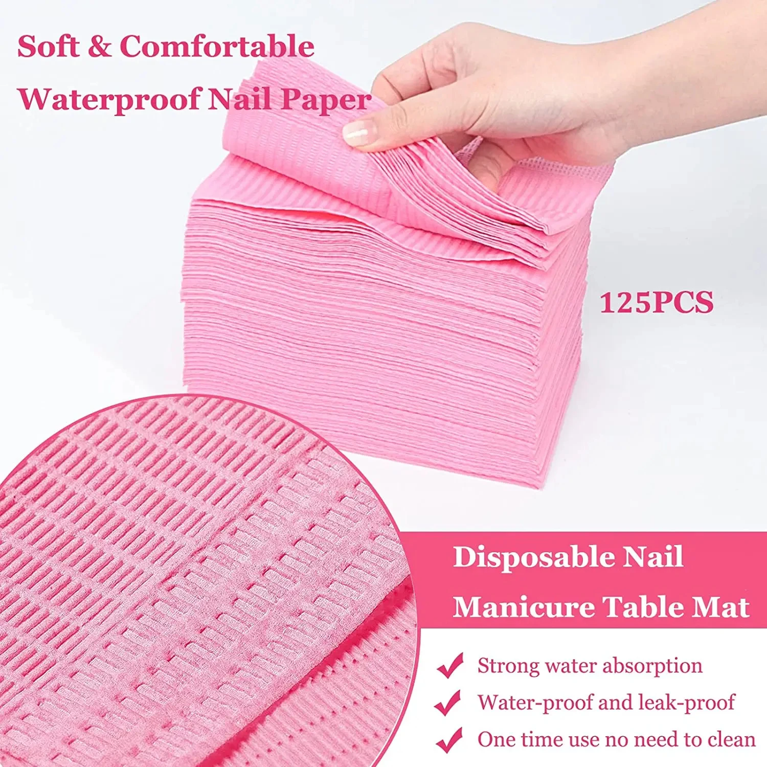 5/20PCS Nail Table Mats Disposable Nail Art Paper Towels Waterproof 3 Ply Nail Art Paper 45*33mm Pads for Nail Table Pad Clean 2