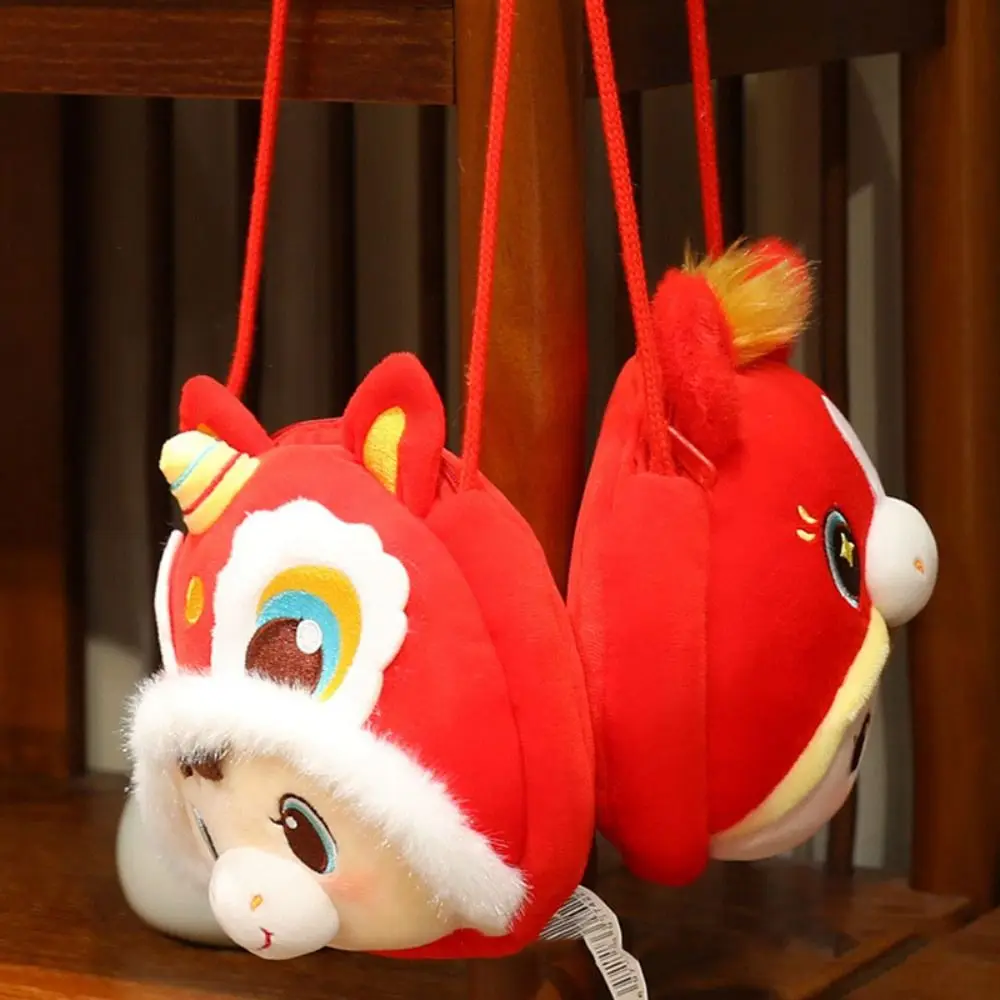Lucky Horse Zodiac Horse Plush Crossbody bag Red Packet Envelope Horse Year Money Bag Chinese Style Red Lucky Horse Plush Bag