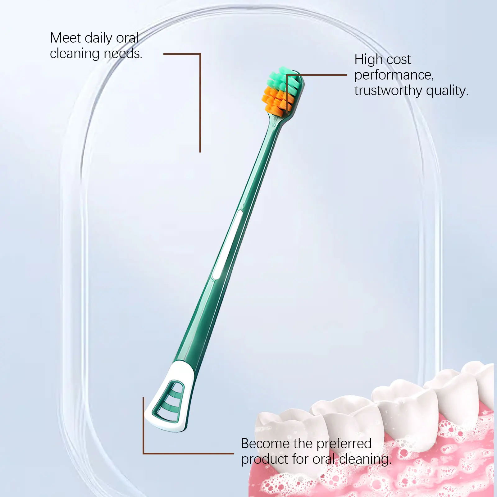 Gum-Care Wide-Head Toothbrush - Gentle Daily Soft-Bristle Design, Cleans Teeth, Protects Gums, For Oral Care