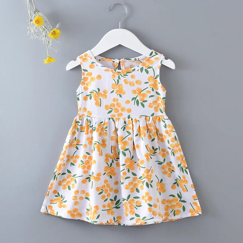 Casual Baby Girl Cotton Infant Sleeveless A-Line Pleated Vest Dress Toddler Kids Clothes Mini Princess Dress girls dress baby girl dress