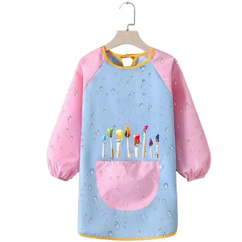 

Children's Apron With Pocket Kids Quick Drying Polyester Smock For Art Students School Home Studio Apron For Painting Writing