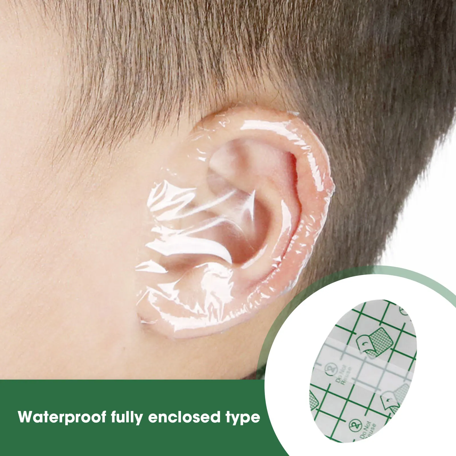 60pcs Housses d'oreille pour la douche, autocollants d'oreille imperméables  pour bébé Protection de l'oreille du nouveau-né pour la douche de natation