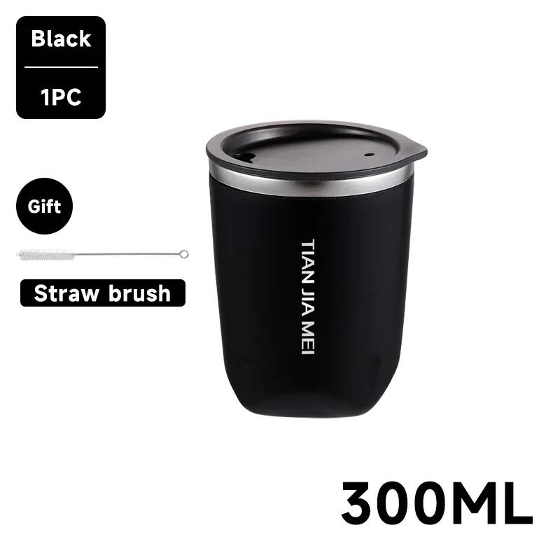 304 Stainless Steel Coffee Cup Mug With Lid Insulated Coffee Mug Double Wall Coffee Tumbler With Handle Heat-resistant Drinkware