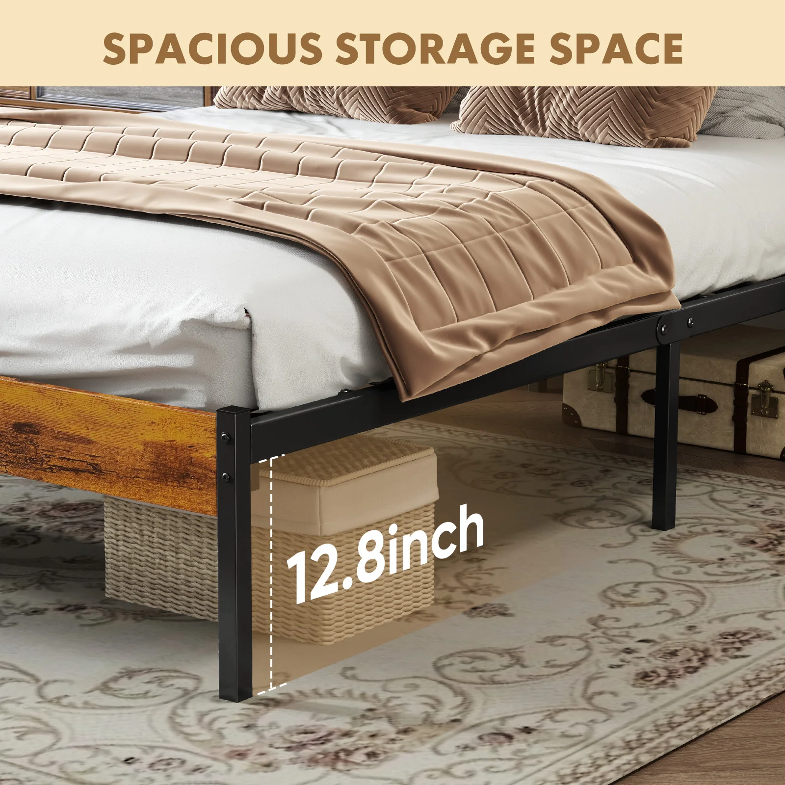 sturdy steel bed slats design