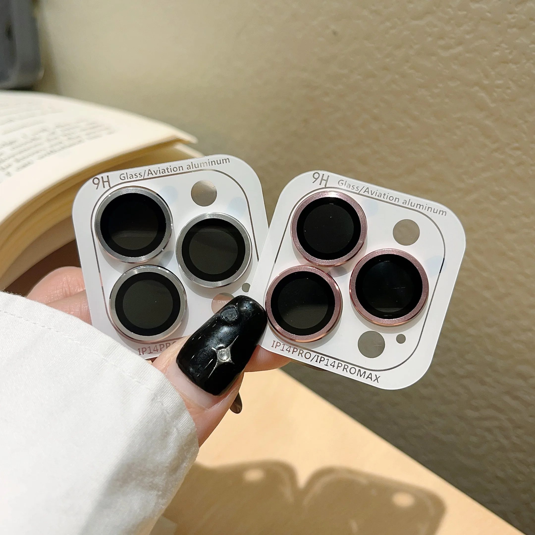 Premium Tempered Glass Camera Lens Protector with Metal Frame