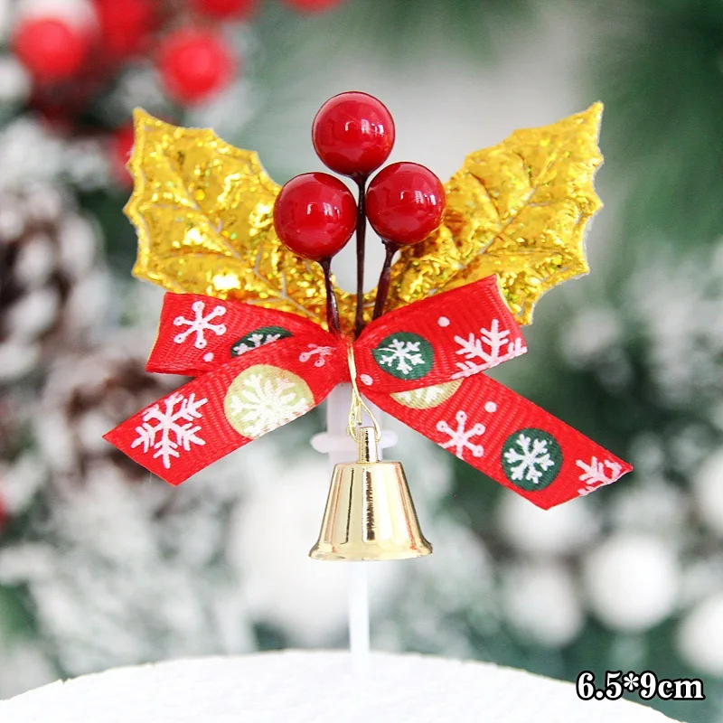 10 Stück Kuchendekorationen mit Weihnachtsthema, Weihnachts-Cupcake-Topper, fügen Sie eine Flagge ein, Neujahrsparty, Mini-Weihnachtsmann-Schneemann-Stil, Kuchendekoration – Detail 9
