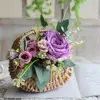 Flower Basket Storage Rattan Woven Basket Wicker Basket Half Moon With Handle Flower Girl Hand Picnic Home Wedding Party Decor 6