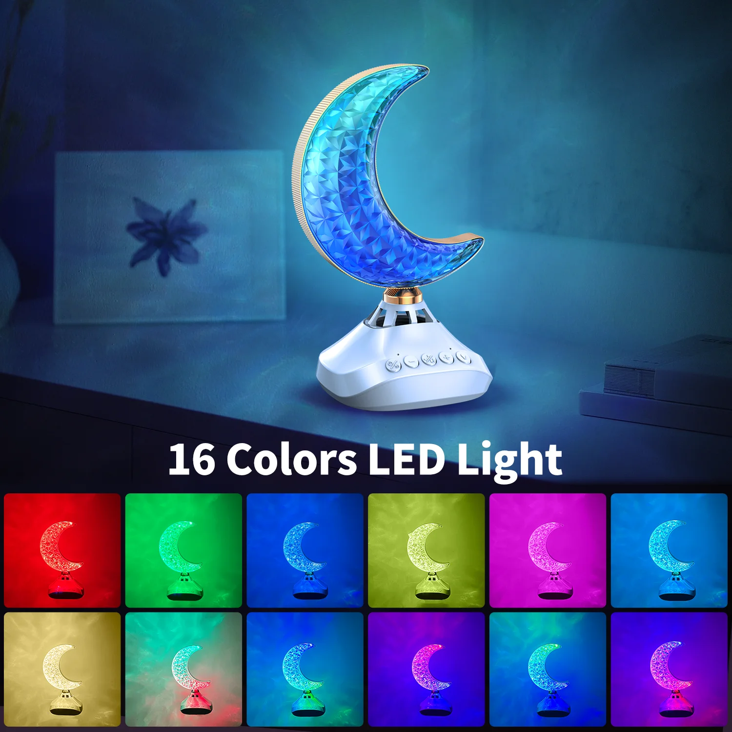Alcorão Alto-falantes Desk Lamp Moon Night Light Oradores Muçulmanos Home Office Gift - Image 4