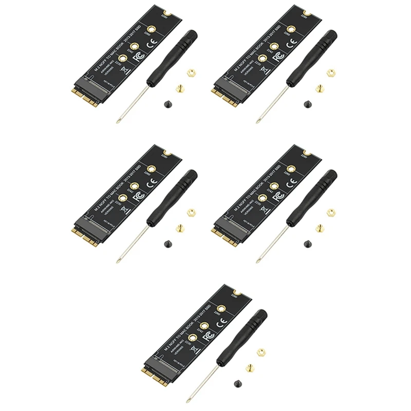 

5X M.2 NVME SSD Convert Adapter Card For Air Pro Retina 2013-2017 NVME/AHCI SSD Kit For A1465 A1466 A1398 A1502