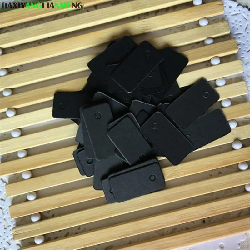 Black Cardboard Square Small Label Air White Paper Card Word Identification Ornaments Listing 1.4*2.7 | Дом и сад