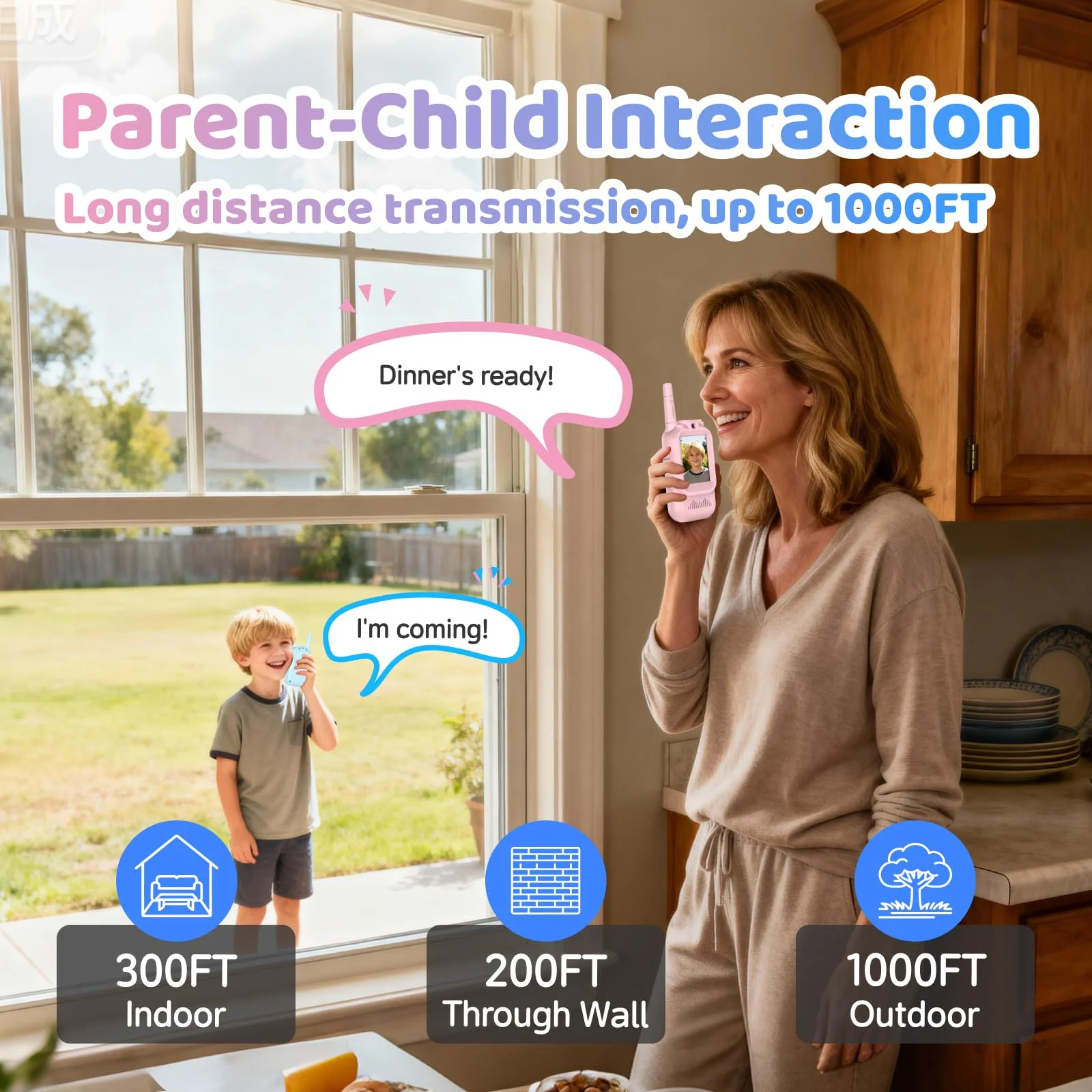 2 PCS Kids Video Walkie Talkie Toy 2" HD Screen USB-C Rechargeable One-Click HD Call Intercom Children Boys Girls Birthday Gifts