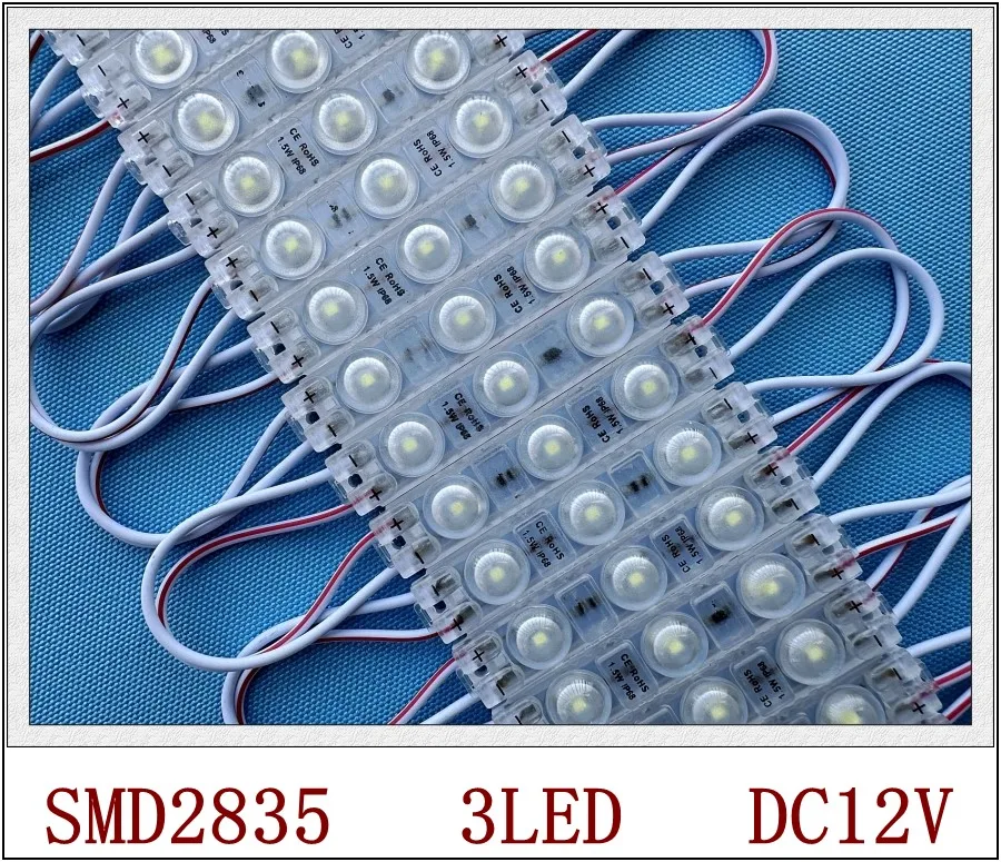 ultrasonic LED Module Light for Sign letter shop banner Signboard Storefront DC12V 56mm*11mm*7mm SMD 2835 3 LED 1.3W IP65