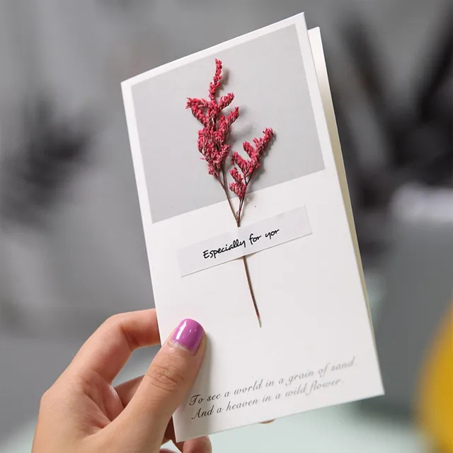 Dried Flower Greeting Cards Mother'S Day Cards Valentine'S Day Cards Birthday Cards Blessing Cards Wedding Cards Moving Gifts 3