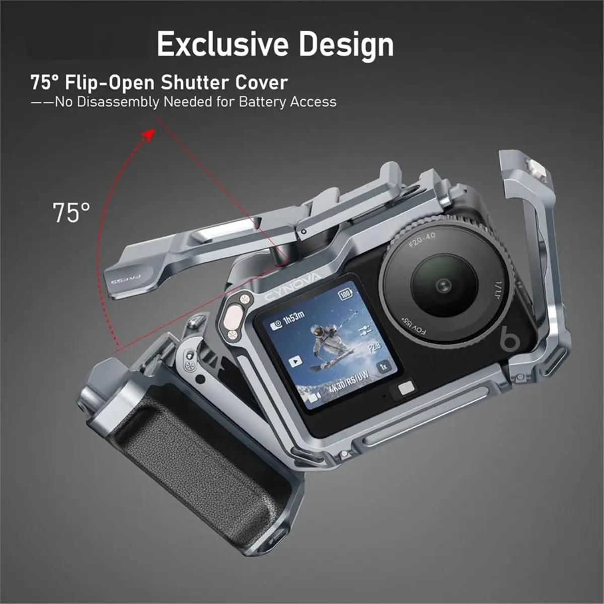 DJI 오즈모 액션 6용 DTC6 CYNOVA 스트리트 그립 키트, 사진 촬영용 그립이 있는 보호 케이지 프레임, 액션 6 카메라 액세서리