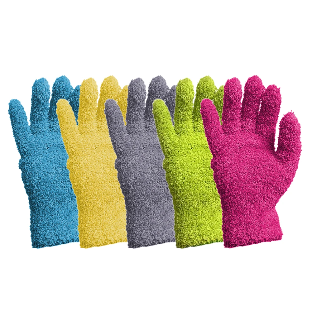 Microfiber Cleaning Glove Car Detailing Dust Removal Wash Gloves Coral Velvet Knitted Super Soft Housework Absorbent Cleaner cleaning gloves