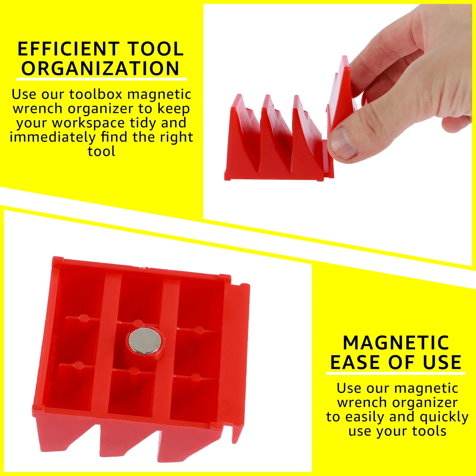Magnetic Wrench Organizer Rack for Toolbox Wrench Holder Space-Saving Design Holds Up to 24 Wrenches Tool Drawer Storage Shelf 3