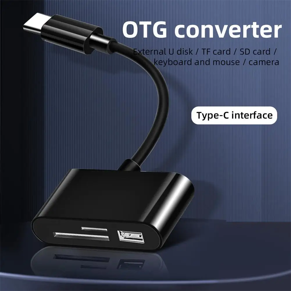 Usb Type C Card Reader Otg Adapter Micro Usb Sd/tf Card Reader For Android Phone Computer Multi-function Data Transfer Cable memory card reader