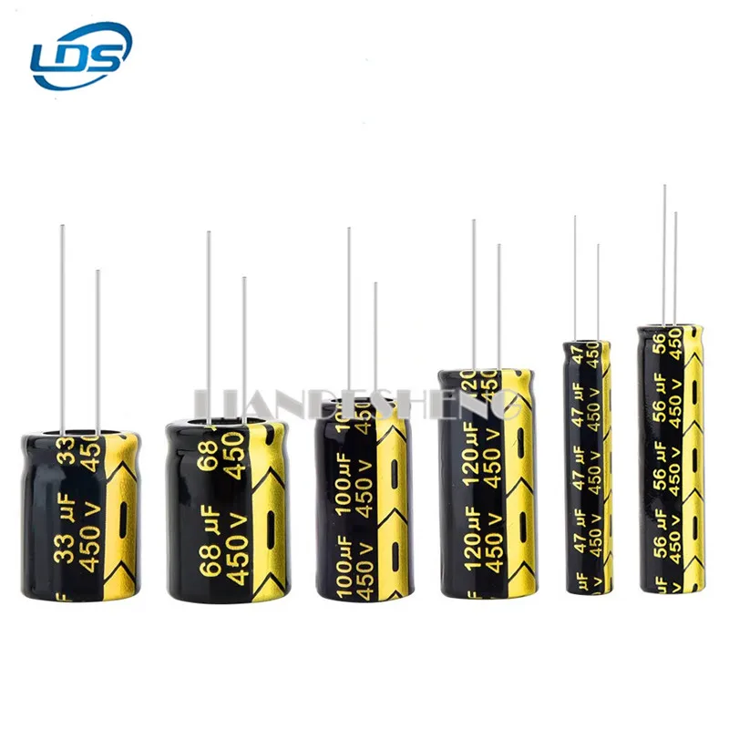 Condensatori Elettrolitici In Alluminio Da 10 Pezzi 450V 22/33/47/56/68/100/120/150/220Uf Condensatori Elettrolitici A Lunga Durata