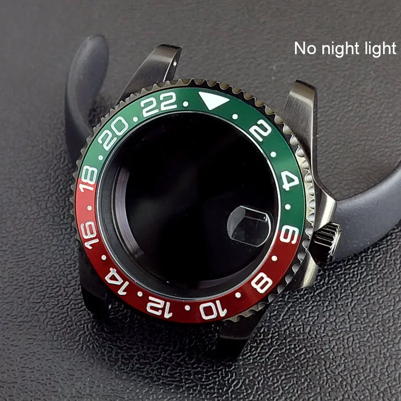 40MM Sapphire Glass GMT Bidirectional Rotation Watch Case with Accessories