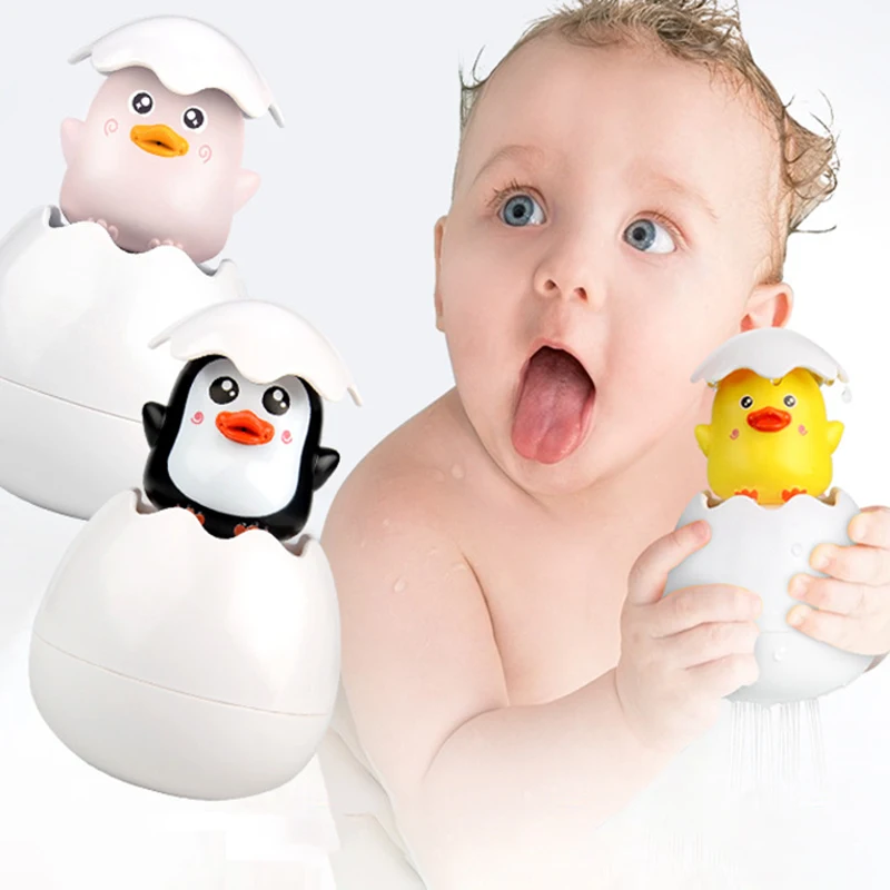 Baby Bathing Toy Kids Cute Duck Penguin Egg Water Spray Sprinkler Bathroom Sprinkling Shower