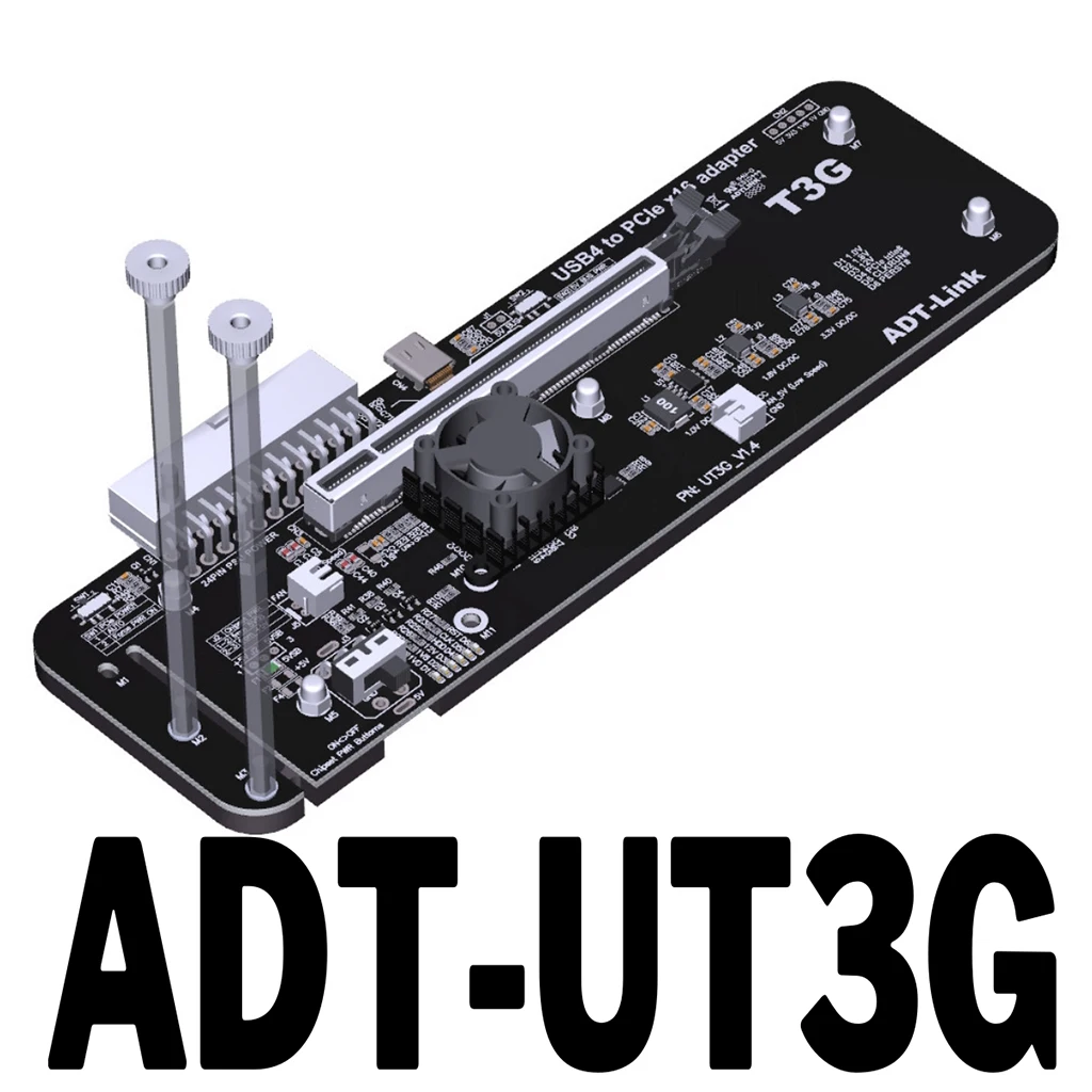 ADT-Link UT3G внешняя видеокарта USB4 для PCIe 4,0x16 eGPU адаптер для Thunderbolt 3/4 для NUC ITX STX ноутбук ПК