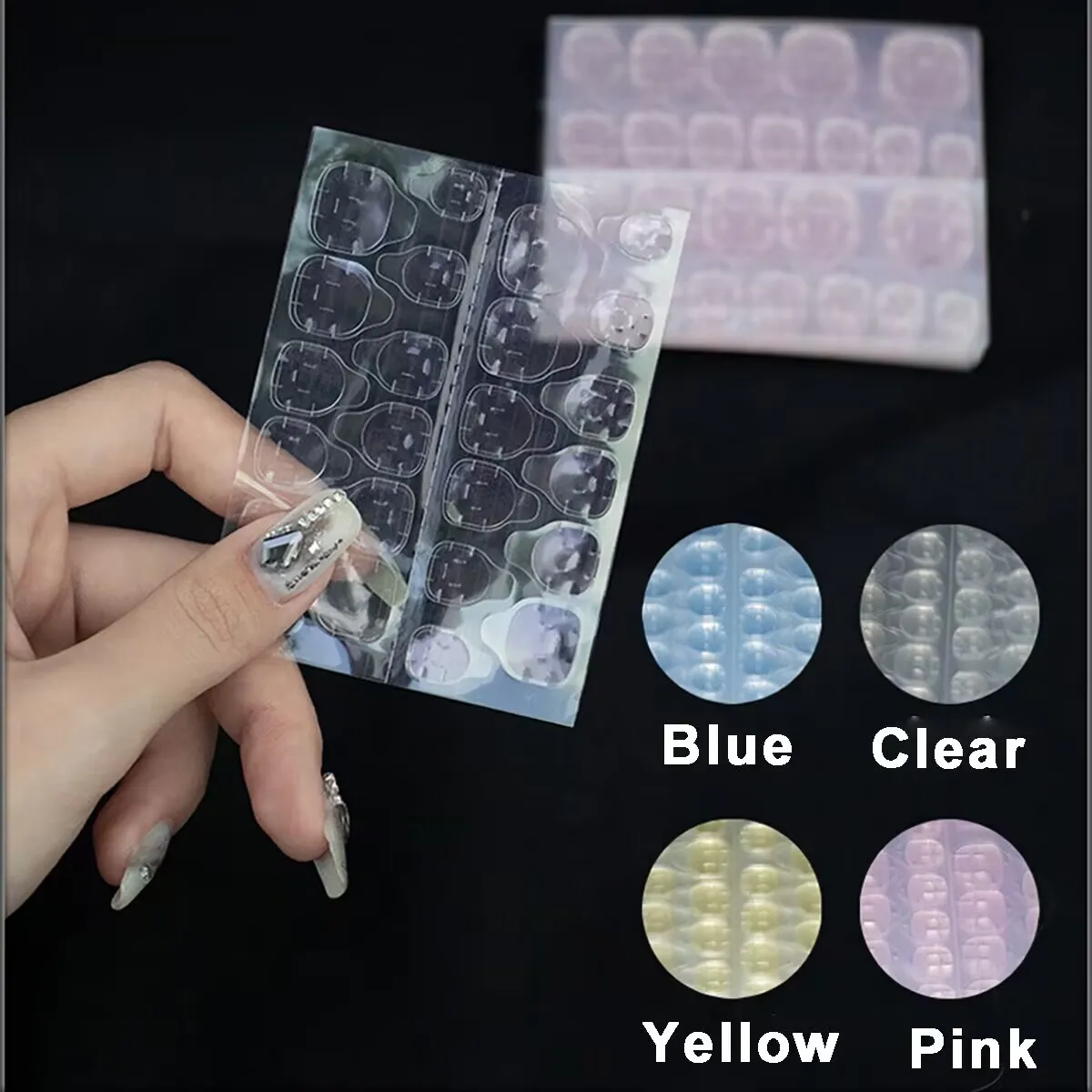 120Pcs False Nails Sticker Transparent DoubleSide Adhesive Tapes Stickers Press on Fake Nail