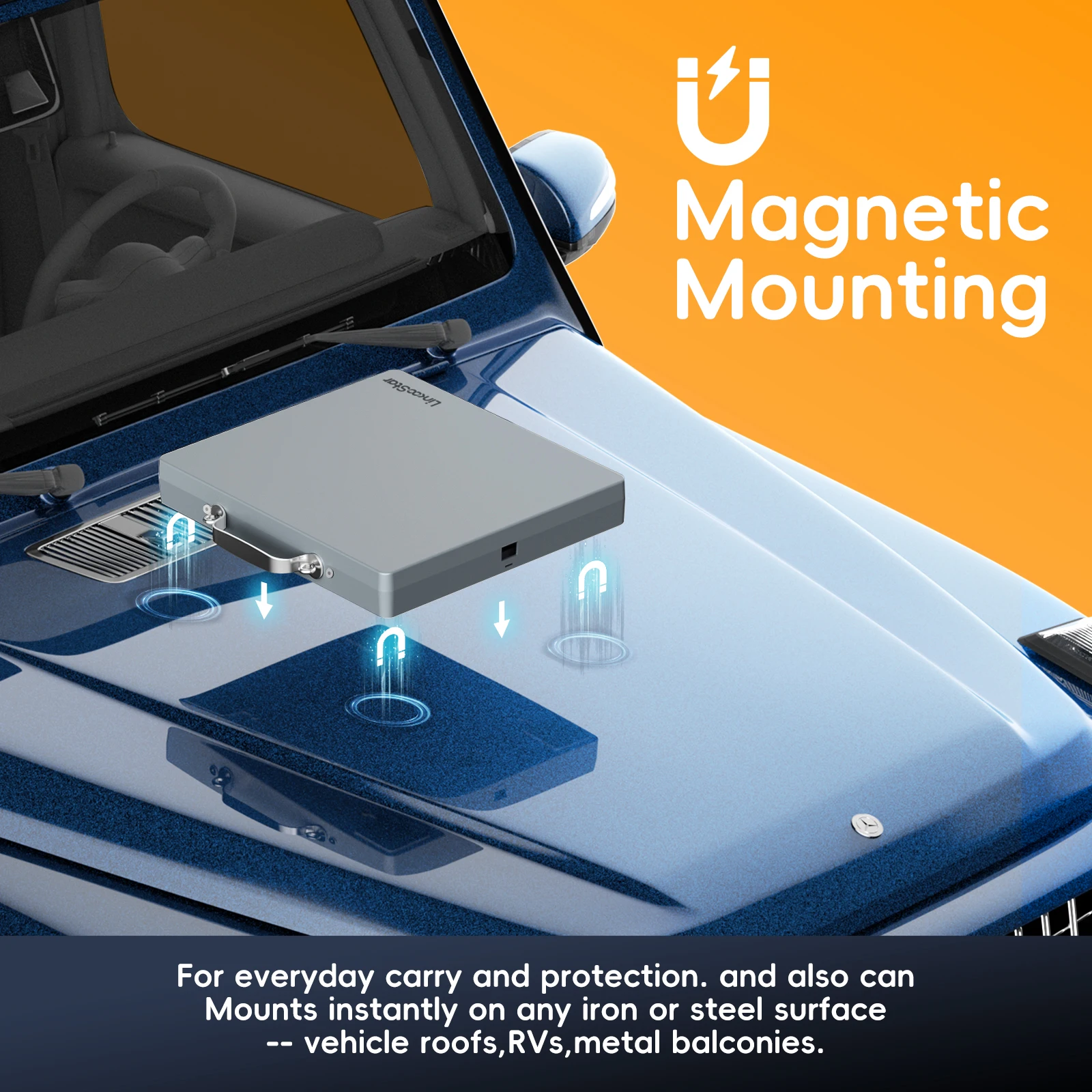 스타링크 미니 풀 키트 자석식 차량용 거치대 + 어깨끈이 있는 견고한 보호 케이스, 대시보드/썬루프/여행용