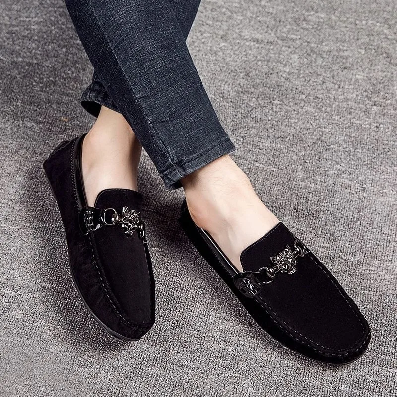 designer loafers shoes man luxury black red casual business man slip on shoes office suede loafers herren mocasines mujer - Image 4