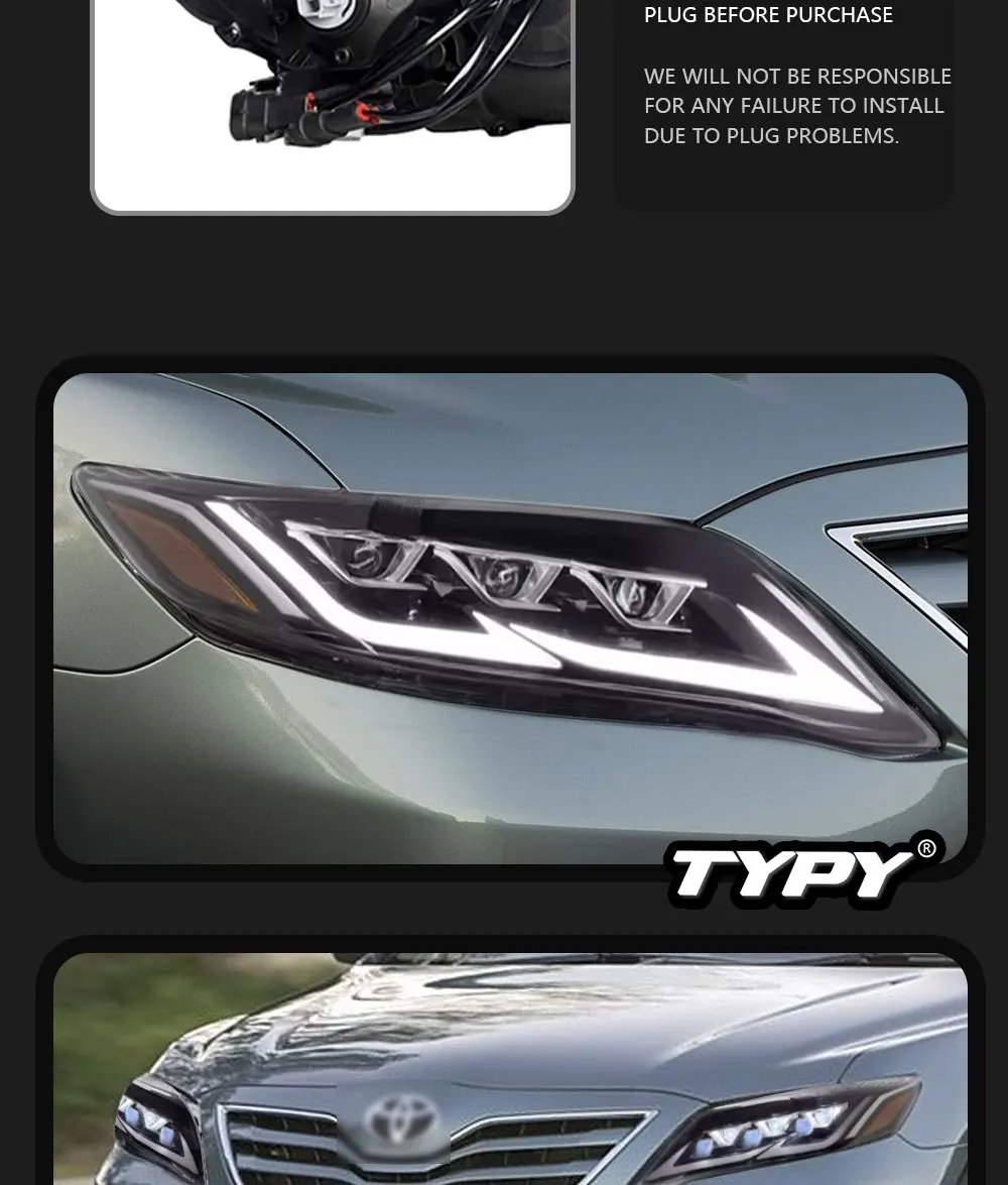 TYPY Car Lights For Toyota Camry US Version Headlight 2009-2011 LED Projetor head Lamp Daytime Running Light Auto Accessories