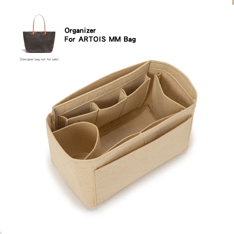 Felt Insert Organizer For Goyad ARTOIS MM Tote Bag Travel Makeup Shaper,Fit Luxury Designers Handbag Inner Liner Purses