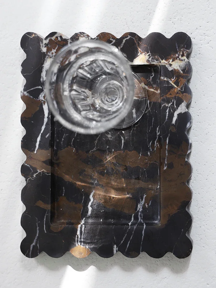 

Оптовая продажа, под заказ, прямоугольный поднос из натурального мрамора, желтого травертина D25x20xH2CM