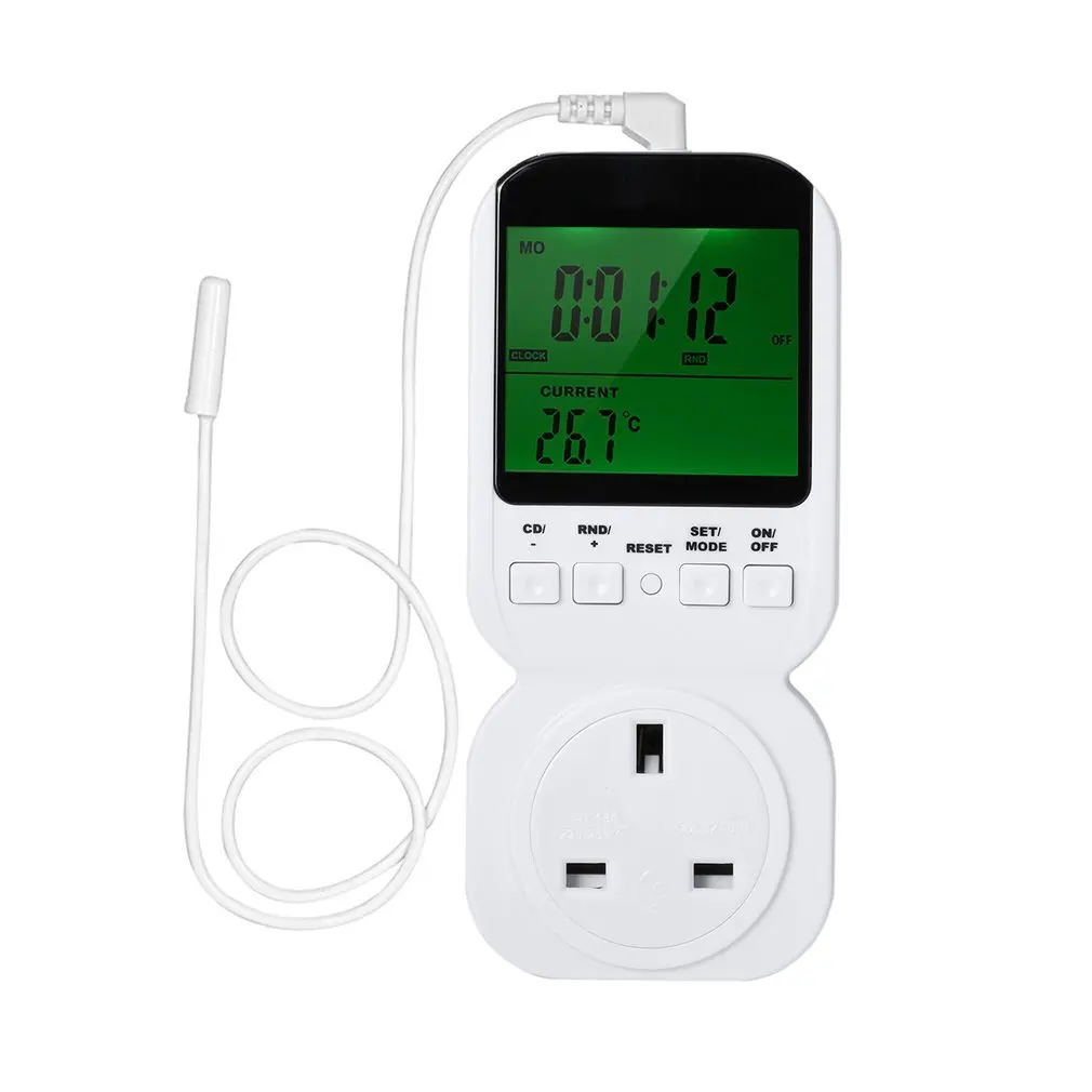 Soquete com Sensor Horas de Economia de Energia Multi-função Display Termostato Temporizador Interruptor Sonda Relógio Digital Ajustável 12 - 24 Lcd Computers & Electronics