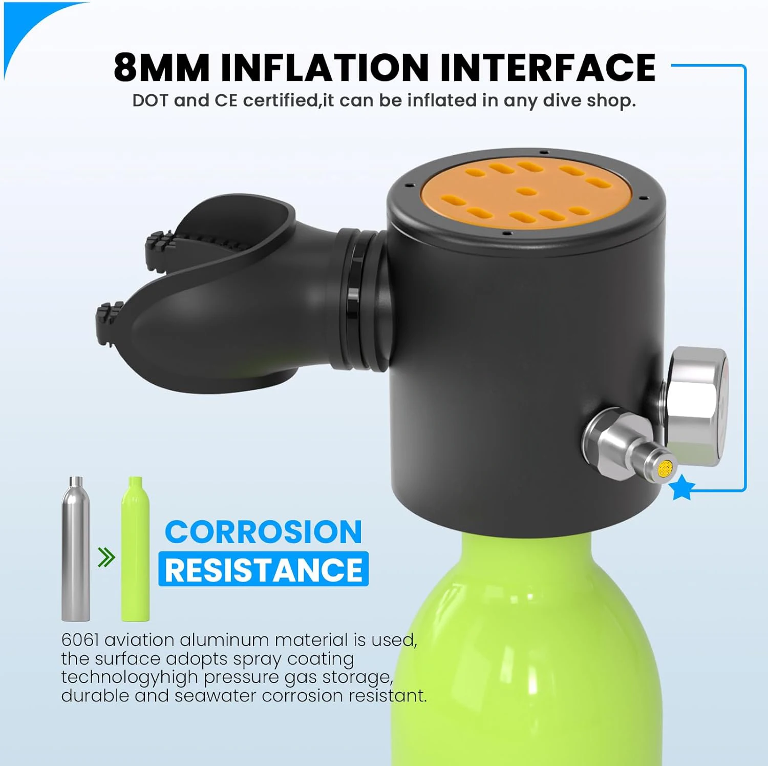 HOUVAN Snorkeling Full Face mask with Mini 0.5L Scuba Diving Tank Underwater Swimming Cylinder Dive Equipment Outdoor Travelling