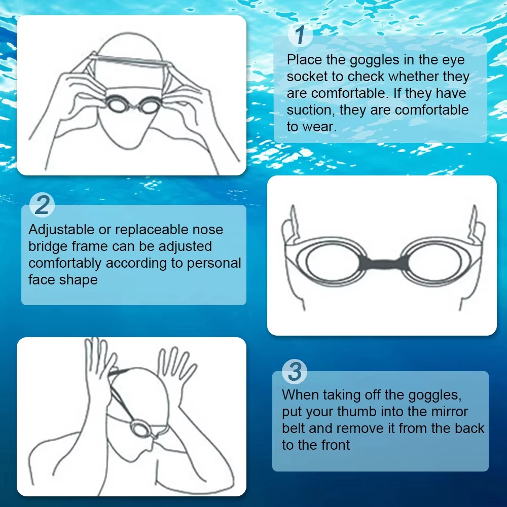 0-500&deg; Swimming Goggles Myopia Professional Anti-fog UV Swimming Glasses Men Women Silicone Diopters Swim Sports Eyewear