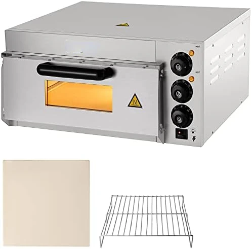 

Pizza Oven Countertop, 14" Double Deck Layer, 110V 1950W Stainless Steel Pizza Oven with Stone and Shelf, Multipurpose Indo Dtf