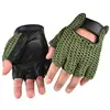 R6FE 2pack Durability Men's Mittens Half Finger Wools Leather Gloves Outdoor Sports for Gym, Motorcycle Cycling, and Outdoors 4