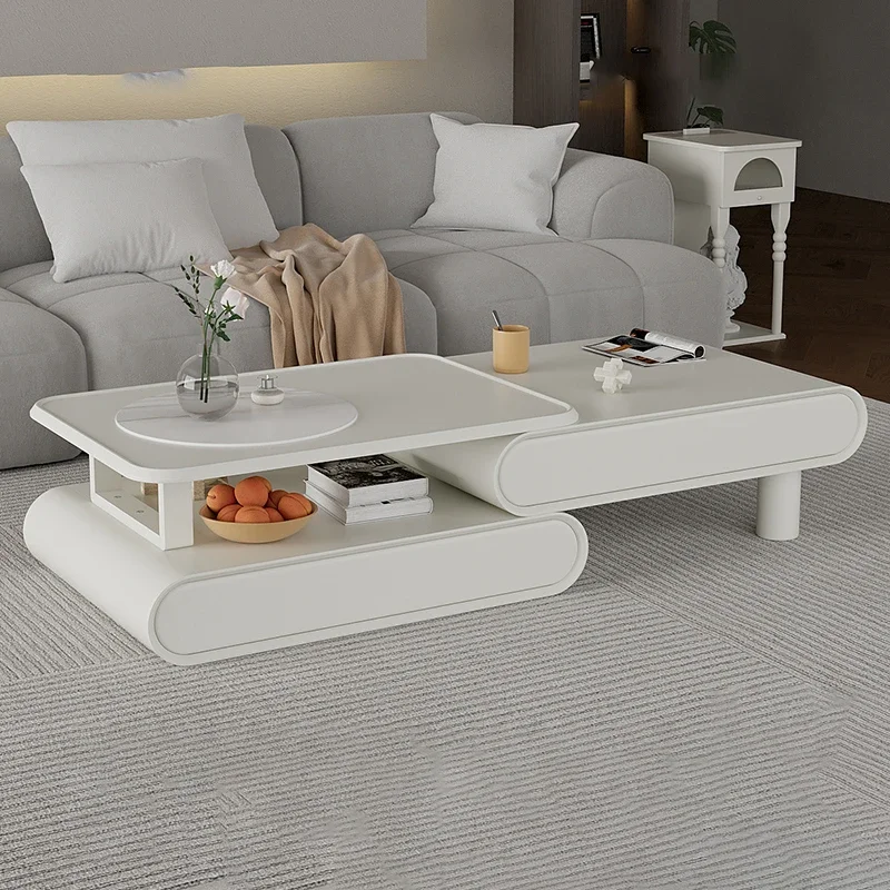 Rock Slab Extendable Coffee Table Side Lacquered Designer Model Finish Highend Table Living Room Mesa Auxiliar Salon Furniture