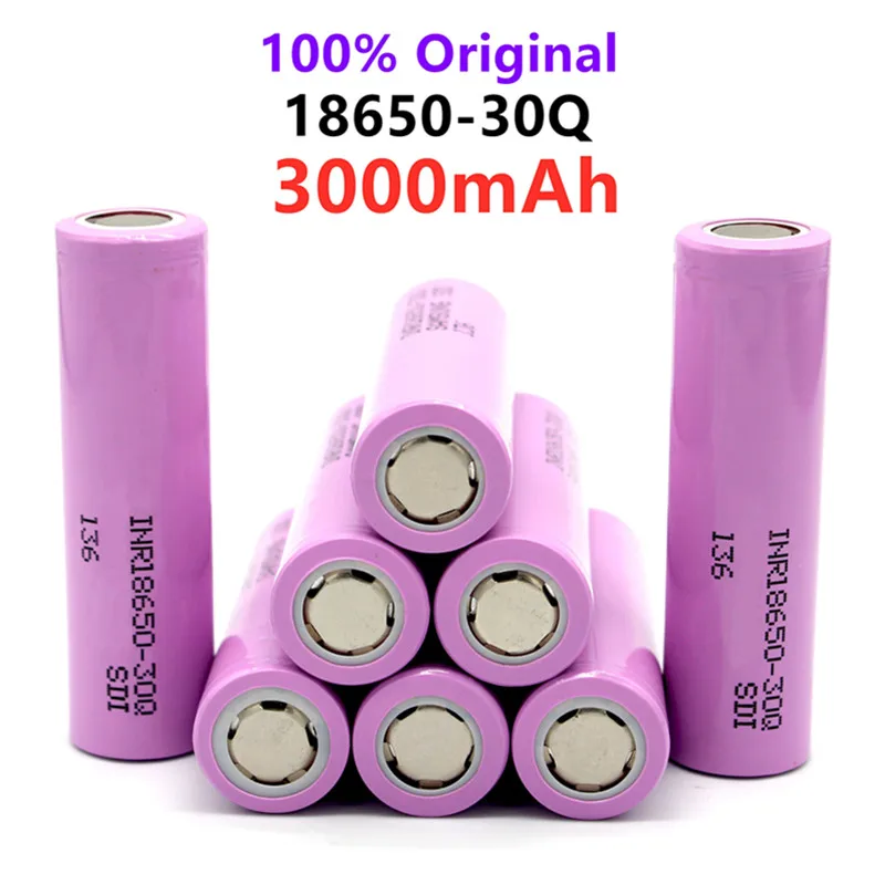 3,7 V 3000Mah 18650 Batterie Fuir Samsung 30Q Inr 18650 30Q 20A Lithium-Ionen-Akku Ersatz Batterie Esterne Fur Samsung