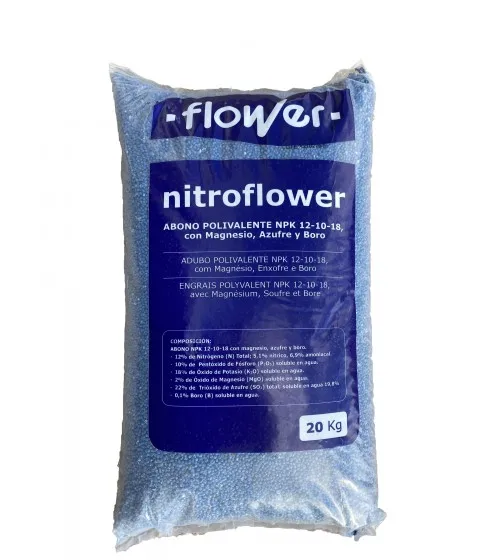 Fertilizzante Nitrocace Blu, Contenitore Da 20Kg, Fertilizzante Bilanciato In Npk 12-10-18, Valido Per Tutti I Tipi Di Piante E Colture, Perfetto Per 