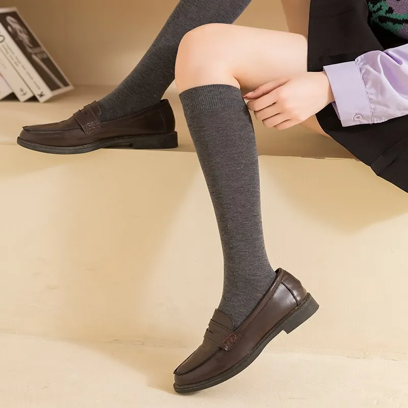 Compression Socks 2 Pairs For Calf Pressure Running and Slimming Cycles With Solid Color Patterns