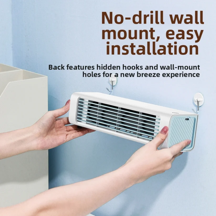 New Wireless Bladeless Tower Fan, Portable Usb Charging, Office Air Conditioner, Wall-mounted Fan_voghion.com