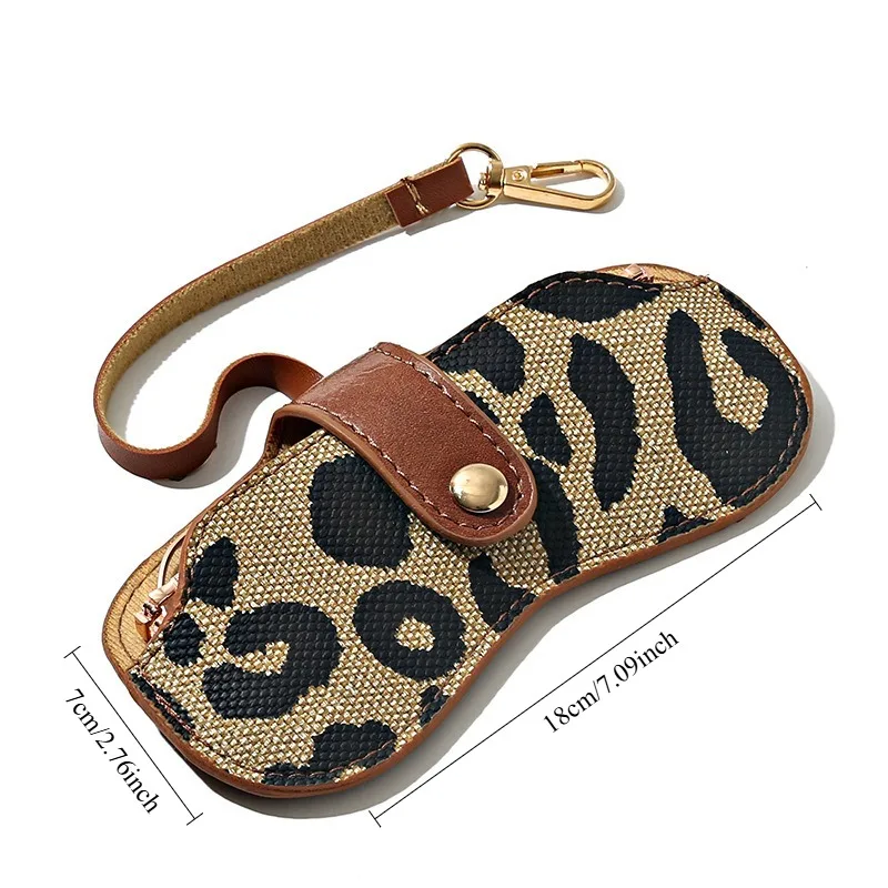 PU Leather Protective Sunglasses Pouch with Portable Hanging Case