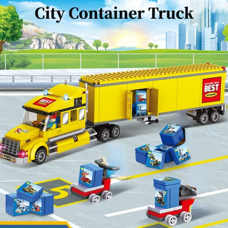시티 시리즈 화물 트럭 빌딩 블록 모델, 엔지니어링 차량, 어린이 장난감 선물, 362 개