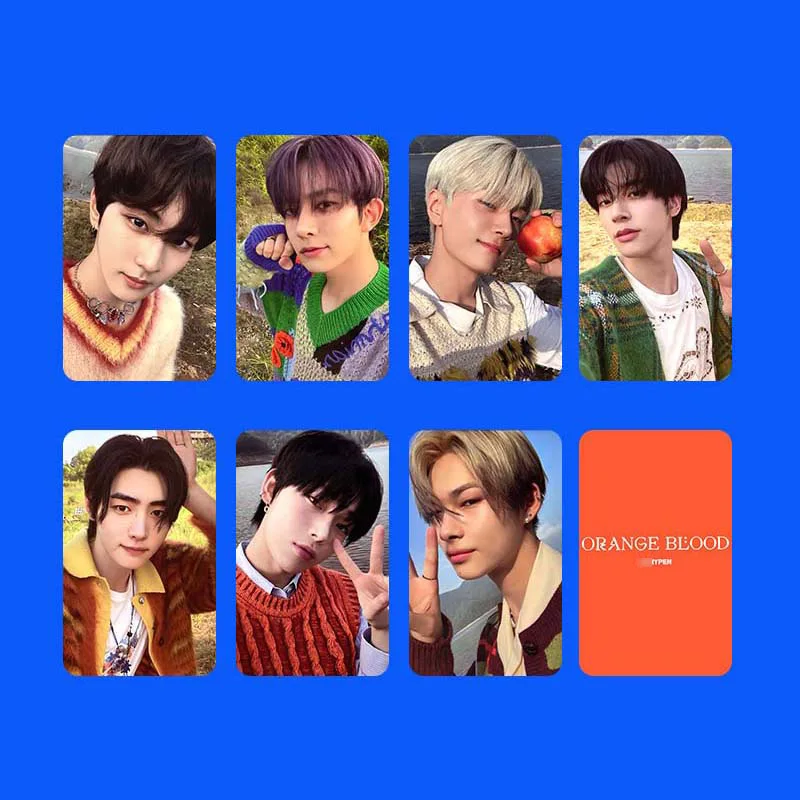 

7Pcs/Set Kpop EN ORANGE BLOOD Album Exslusive Photocards List Jungwon Heeseung Jay Selfie Two Sides Lomo Cards Fans Support Gift