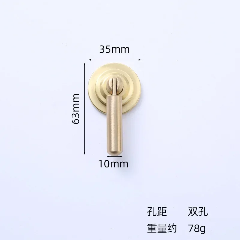 Gold brushed cabinet door Brass handle Furniture hardware clothing cabinet pure copper handle Cabinet door window accessories