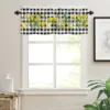 ZEDLIYU Valances for Windows Kitchen Living Room Small Window Valance Lemon Black and white checked short curtains 54 x 18 Inch 3