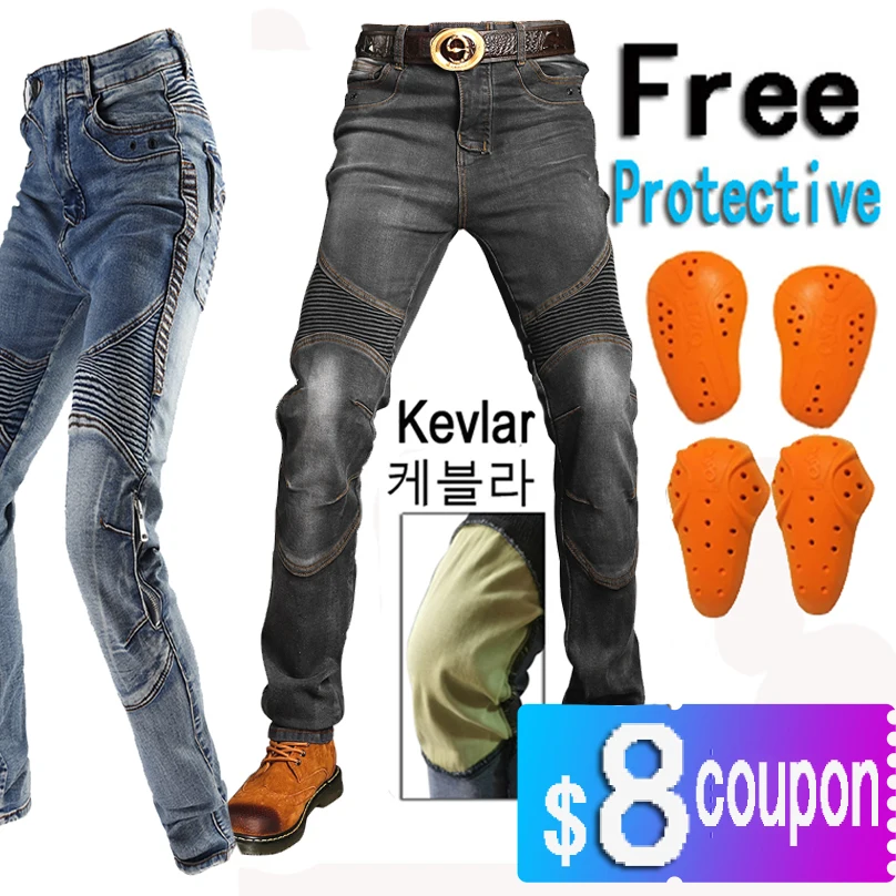M-5xl Men Aramid Motorcycle Jeans 
